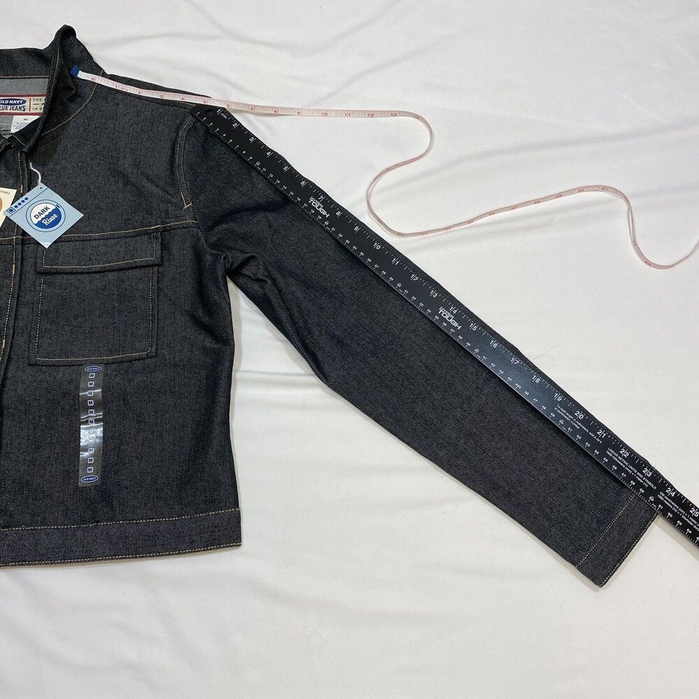 Old Navy Jacket Womens Medium Blue American Preppy Grunge Denim Jeans Coat - Picture 9 of 11